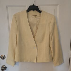 Vintage Elegant Yellow Women's Blazer